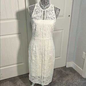 Eliza J Ivory Lace Midi Dress 6